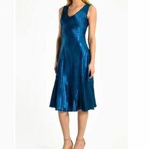 Komarov Chiffon & Charmeuse Cocktail Dress